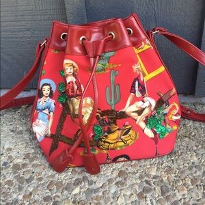Vintage Girl-Power drawstring bag